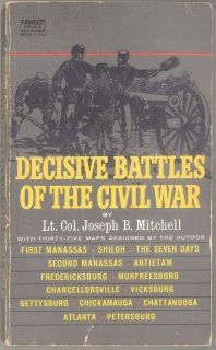 Decisive Battles of The Civil War by Lt Col Joseph B Mitchell 1955 Paperback  