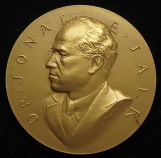 U s Mint Medal No 652 Dr Jonas E Salk 3" Bronze  
