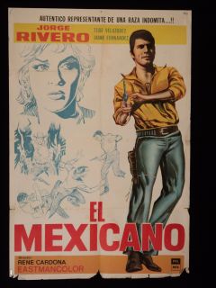 El Mexicano Jorge Rivero Western 1966 Argentine 1sh Movie Poster  