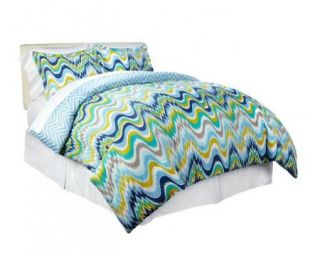 Happy Chic by Jonathan Adler Cotton Wave 8 piece Comforter Set Blue King  