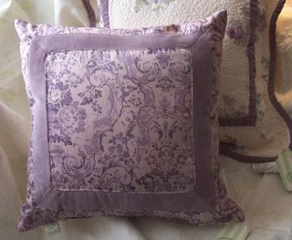 New Rachel Ashwell Pink Lavender Paisley Velvet Fiona Pillow  