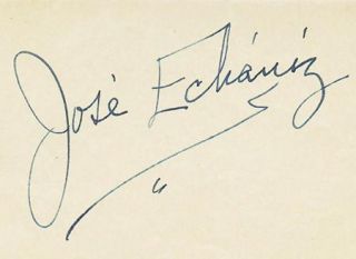 JOSE ECHANIZ 1930s SIGNED PAGE AUTOGRAPH HAVANA CUBA  
