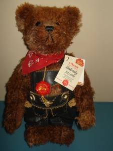 German Mohair Schoko Baby in Lederhosen Hermann Teddy Bear Ltd Ed 30cm Tall  