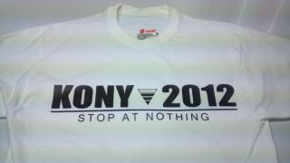 Joseph Kony 2012 Invisible Children Charity Donation Stop at Nothing T Shirt Wht  
