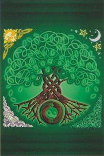 Irish Celtic Knot Tree of Life Holy Post Card 4 Inch x 6 Inch  