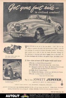 1953 Jowett Jupiter Sunbeam Alpine Ad  