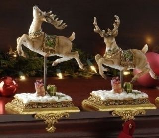 2 Joseph's Studio Reindeer Christmas Stocking Holders  