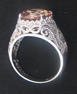 Joseph Esposito 925 Simulated Champagne Diamond Ring Sz 9 1 4  