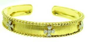 Jude Frances Diamond Maltese Cross Bracelet 18K YG  