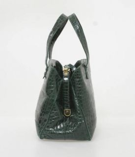 Judith Leiber Dark Green Alligator Skin Handbag  