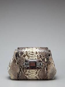 Judith Leiber Mona Light Gold Python Crstal Bag $2995  