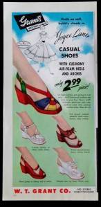 1953 Joyce Lane Shoes Grants Stores Magazine Print Ad  