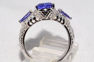$7 000 3 35ct Authentic Judith Ripka Natural Tanzanite Diamond Ring 18K L K  