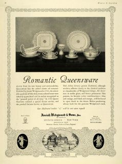 1924 Ad Josiah Wedgwood Queensware China Dishes Plates Original Advertising  