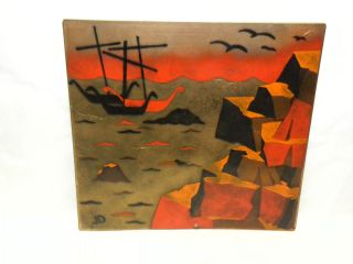 Enamel On Copper Painting Signed by Listed Artist Judith Daner c 1950