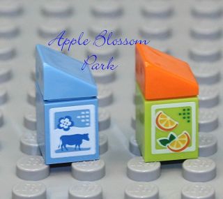 New Lego Minifig Milk Carton Orange Juice Jug Friends Minifigure
