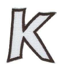 Letter K Embroidered Iron on Alphabet Patch WX0019K