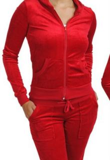 SiZE L SEXY RED TERRY CLOTH TRACKSUiT/LOUNGE SET HOODiE W/ KANGAROO