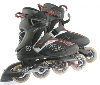 K2 Moto 84 Inline Skates Soft Boot Black Size 9 42 Roller 84mm New
