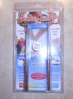 Sheet Kake KutR Cake Cutter Wood Handles New NIP as Seen on TV Free