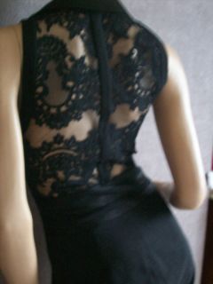 Extremely RARE Karen Millen Black Tuxedo Lace Dress Size UK 6