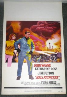 HELLFIGHTERS original movie poster JOHN WAYNE RED ADAIR KATHARINE ROSS