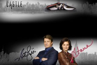 Nathan Fillion Stana Katic from Castle Autograph