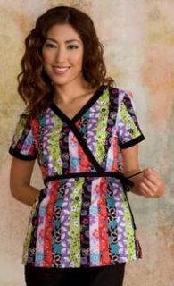 Koi Kathryn Kimono Scrub Top Size 2X Black Multi Color Cheap Shipping