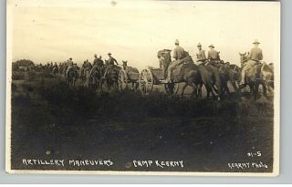 Old Postcard RPPC Camp Kearny WWI Military on Horses