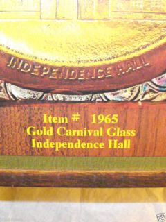 Indiana Glass Marigold Independence Hall Commemorative Plate CE