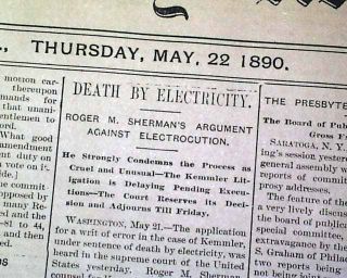 WILLIAM KEMMLER 1st Electric Chair Execution & JESSE JAMES GANG 1890