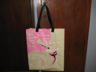 Reusable Recyle Eco friendly shopping tote bag. Recycled Rabbit feed