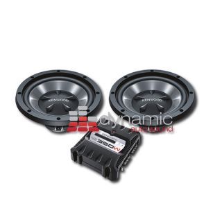Kenwood P W1200 Car Stereo Package w Two 12 Subwoofers and 2 CH