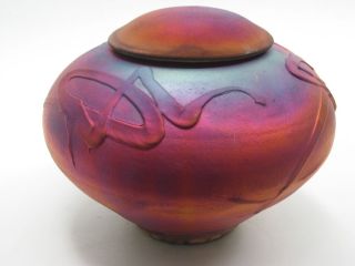 Kerry Gonzalez Copper Raku Cremation Funeral Urn Jar Studio Art