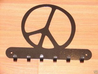 Peace Sign Key Rack Coat Hook Wall Hat Home Decor Leash
