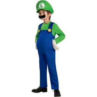 Mario Brothers Deluxe Luigi Child Kids Halloween Costume Large