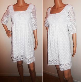 Solitaire by Ravi Khosla Beautiful Woman White Crochet Dress
