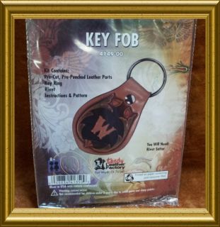 KEY FOB KIT 4149 00 Tandy Pre Punched Leather Craft Keys Holder Ring