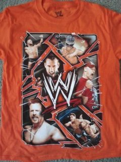 WWE Kids Orange cm Punk John Cena Superstars T Shirt Size XL 14 16