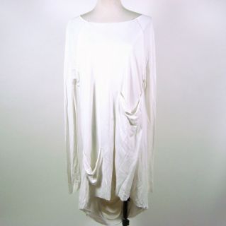Khloe Kardashian Kimberly Ovitz White Long Sleeved Drape Dress
