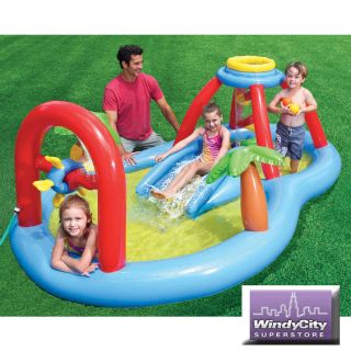 Kids Windmill Blow Spray Water Play Center Inflatable Swimming Pool