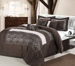 Comforter Bedding Set Zebra Brown White Queen King Cal King