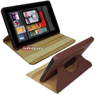  Rotating Leather Hard Stand Case For  Kindle Fire 1st 2nd Gen