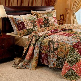  Country Patchwork QUILT BEDSPREAD SET Oversized 120x118 Super King