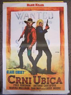 Black Killer Klaus Kinski YUGOSLAV Movie Poster 1971