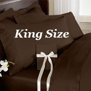  Brown King Size 4 Piece Bed Sheets Sets 1600 Series Very Soft Linens