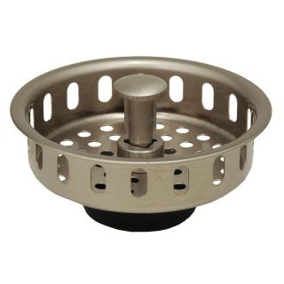 Satin Nickel Kitchen Sink Drain Basket Strainer Stopper Plug