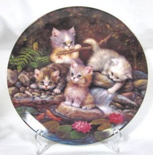 Cute Am Seerosenteich Bradex Collector Kittens Plate Germany 1996