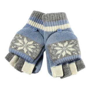 WARMEN Ladys Fingerless Wool Knit Gloves Mittens Winter Hand Warmer