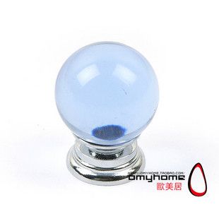 Blue Round Cabinet Drawer Crystal Glass Knobs 18043